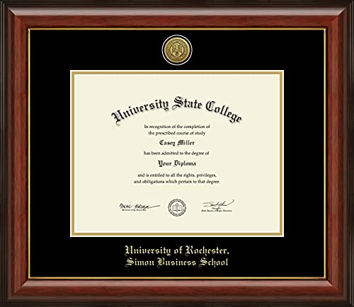 University of Rochester Simon Business School - Officially Licensed - Bachelor's/Master's - Gold Medallion Diploma Frame - Document Size 11" x 8.5"