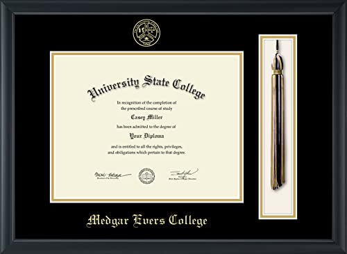 Medgar Evers College - Officially Licensed - Gold Embossed Tassel Diploma Frame - Document Size 11" x 8.5"