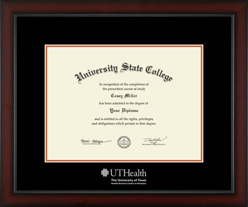 University of Texas Health Science Center at Houston - Officially Licensed - Silver Embossed Diploma Frame - Document Size 16.25" x 12"