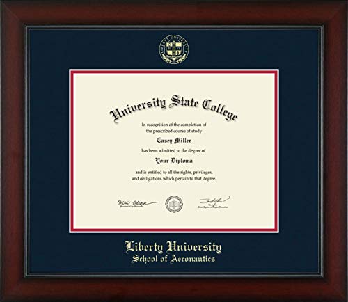 Liberty University School of Aeronautics - Officially Licensed - Gold Embossed Diploma Frame - Document Size 11" x 8.5"