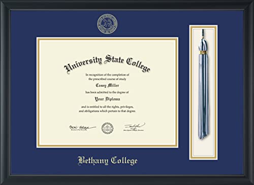 Bethany College in Kansas - Officially Licensed - Gold Embossed Tassel Diploma Frame - Document Size 11" x 8.5"