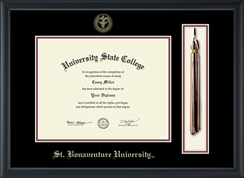 St. Bonaventure University - Officially Licensed - Gold Embossed Tassel Diploma Frame - Document Size 11" x 8.5"