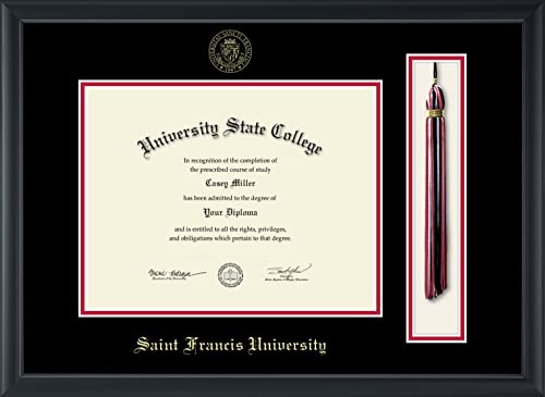 Saint Francis University - Officially Licensed - Gold Embossed Tassel Diploma Frame - Document Size 11" x 8.5"