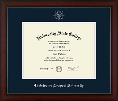 Christopher Newport University - Officially Licensed - Silver Embossed Diploma Frame - Document Size 13" x 10"