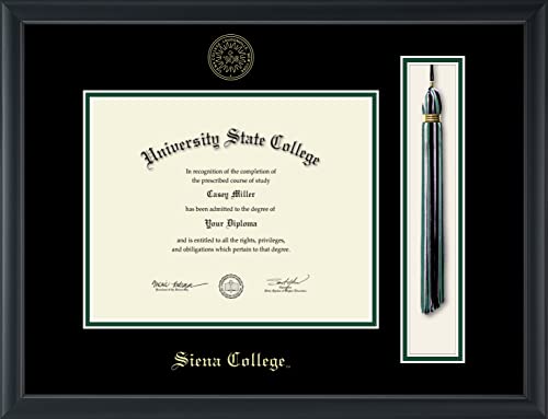 Siena College - Officially Licensed - Gold Embossed Tassel Diploma Frame - Document Size 10" x 8"