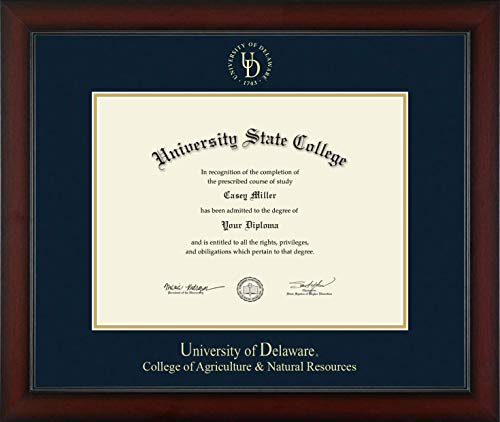 University of Delaware College of Agriculture & Natural Resources - Officially Licensed - Gold Embossed Diploma Frame - Document Size 16" x 12"