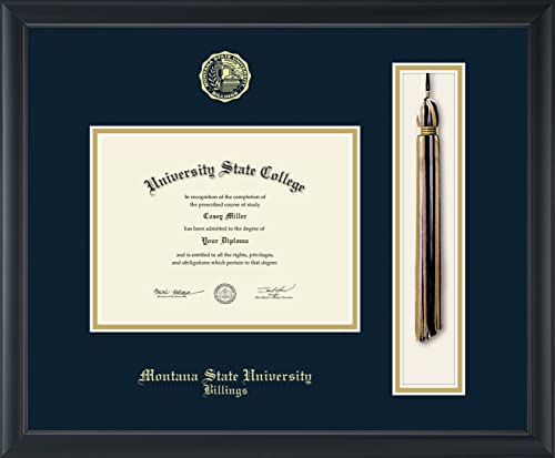 Montana State University Billings - Officially Licensed - Gold Embossed Tassel Diploma Frame - Document Size 8" x 6"