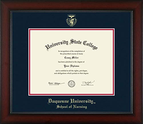 Duquesne University School of Nursing - Officially Licensed - Bachelor's/Master's - Gold Embossed Diploma Frame - Document Size 11" x 8.5"