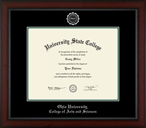 Ohio University College of Arts and Sciences - Officially Licensed - PhD - Silver Embossed Diploma Frame - Document Size 15" x 12"