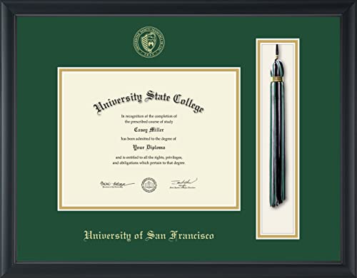 University of San Francisco - Officially Licensed - Gold Embossed Tassel Diploma Frame - Document Size 9" x 7"