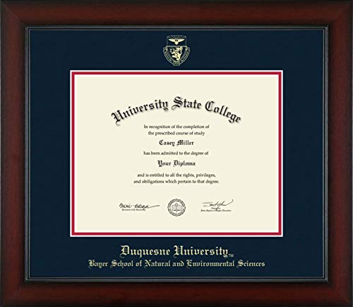 Duquesne University Bayer School of Natural and Environmental Sciences - Officially Licensed - Bachelor's/Master's - Gold Embossed Diploma Frame - Document Size 11" x 8.5"