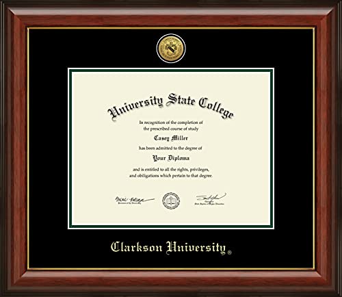 Clarkson University - Officially Licensed - Gold Medallion Diploma Frame - Document Size 11" x 8.5"