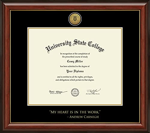 Carnegie Mellon University My Heart is in the Work - Officially Licensed - Gold Medallion Diploma Frame - Document Size 17" x 14"