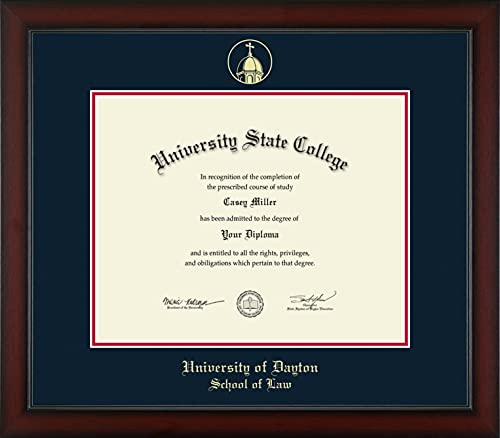 University of Dayton School of Law - Officially Licensed - Gold Embossed Diploma Frame - Document Size 15" x 12"