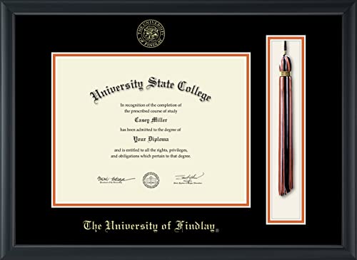 The University of Findlay - Officially Licensed - Gold Embossed Tassel Diploma Frame - Document Size 11" x 8.5"