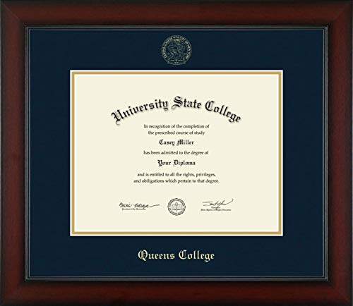 Queens College - Officially Licensed - Gold Embossed Diploma Frame - Document Size 11" x 8.5"