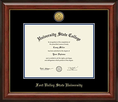 Fort Valley State University - Officially Licensed - Gold Medallion Diploma Frame - Document Size 11" x 8.5"