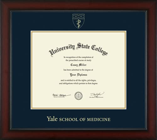 Yale University School of Medicine - Officially Licensed - Gold Embossed Diploma Frame - Document Size 12.625" x 10.313"