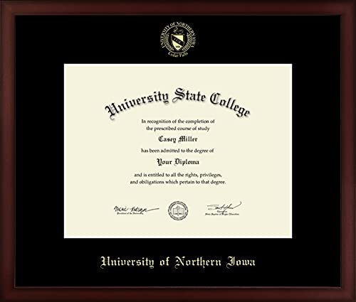 University of Northern Iowa - Officially Licensed - Master's - Gold Embossed Diploma Frame - Document Size 13" x 10"