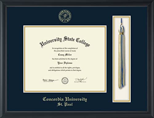 Concordia University Saint Paul Minnesota - Officially Licensed - Gold Embossed Tassel Diploma Frame - Document Size 10" x 8"