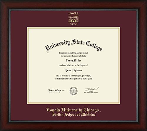 Loyola University Chicago Stritch School of Medicine - Officially Licensed - Gold Embossed Diploma Frame - Document Size 17" x 14"