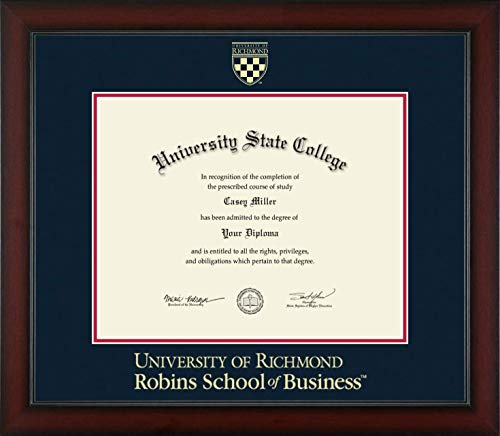 University of Richmond Robins School of Business - Officially Licensed - Gold Embossed Diploma Frame - Document Size 14.5" x 11.5"