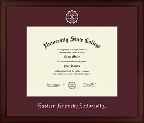 Eastern Kentucky University - Officially Licensed - Silver Embossed Diploma Frame - Document Size 11" x 8.5"