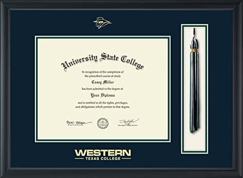 Western Texas College - Officially Licensed - Gold Embossed Tassel Diploma Frame - Document Size 11" x 8.5"