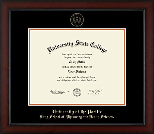 University of the Pacific Long School of Pharmacy and Health Sciences - Officially Licensed - Gold Embossed Diploma Frame - Document Size 14" x 11"