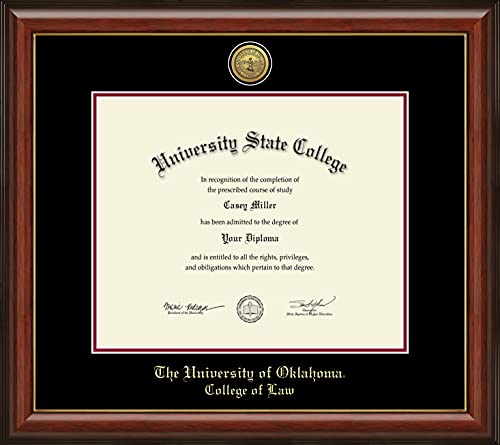 The University of Oklahoma College of Law - Officially Licensed - Gold Medallion Diploma Frame - Document Size 17" x 14"