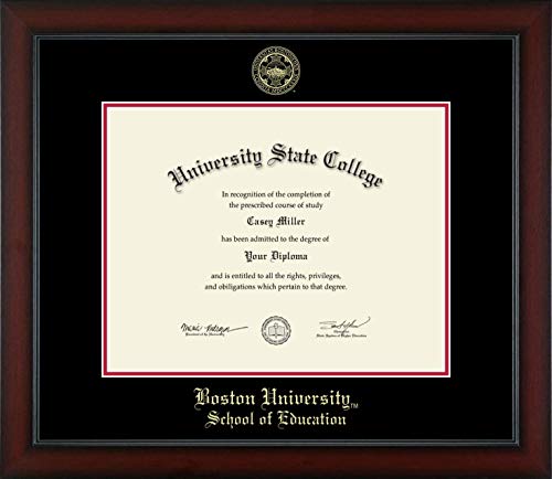 Boston University School of Education - Officially Licensed - Gold Embossed Diploma Frame - Document Size 14" x 11"