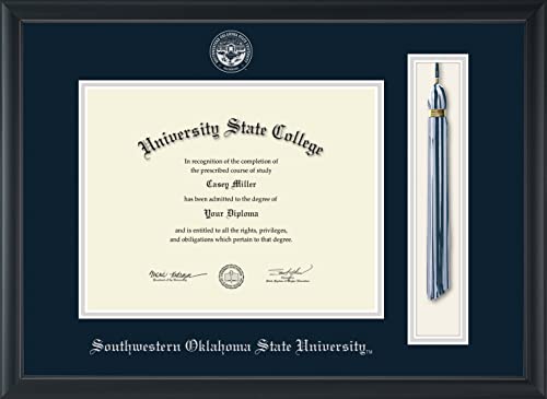 Southwestern Oklahoma State University - Officially Licensed - Silver Embossed Tassel Diploma Frame - Document Size 11" x 8.5"