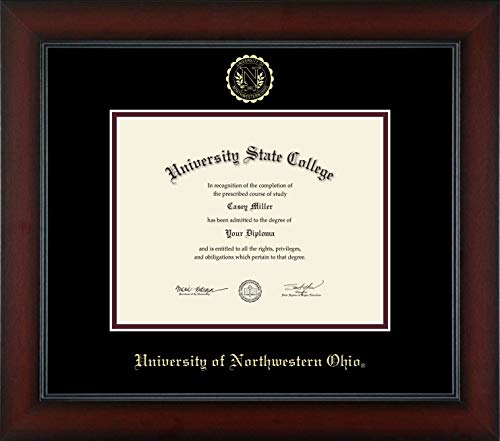 University of Northwestern Ohio - Officially Licensed - Associate's/Bachelor's - Gold Embossed Diploma Frame - Document Size 9" x 7"