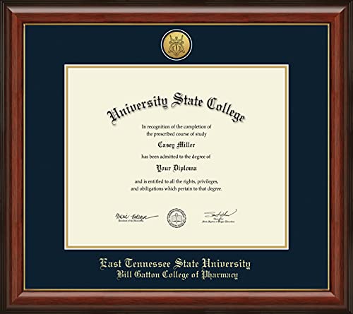 East Tennessee State University Bill Gatton College of Pharmacy - Officially Licensed - Gold Medallion Diploma Frame - Document Size 17" x 14"