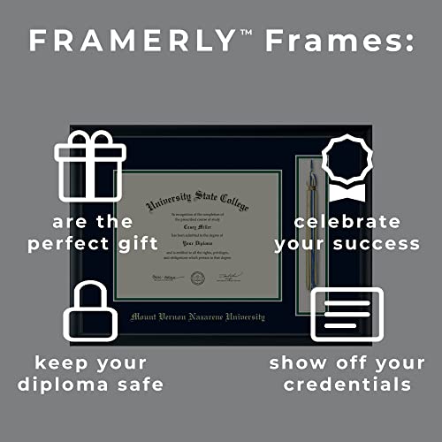 Mount Vernon Nazarene University - Officially Licensed - Gold Embossed Tassel Diploma Frame - Document Size 11" x 8.5"