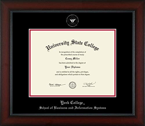 York College in New York School of Business and Information Systems - Officially Licensed - Silver Embossed Diploma Frame - Document Size 11" x 8.5"