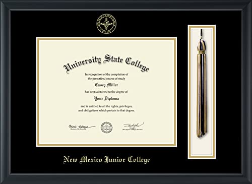 New Mexico Junior College - Officially Licensed - Gold Embossed Tassel Diploma Frame - Document Size 11" x 8.5"