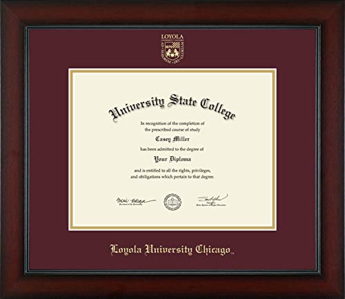 Loyola University Chicago - Officially Licensed - Gold Embossed Diploma Frame - Document Size 11" x 8.5"