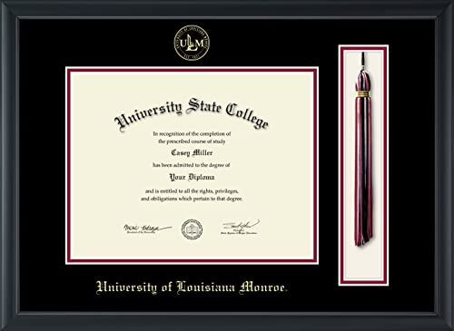 University of Louisiana Monroe - Officially Licensed - Gold Embossed Tassel Diploma Frame - Document Size 11" x 8.5"