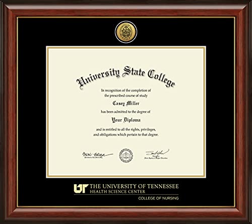 Framerly For The University of Tennessee Health Science Center Memphis College of Nursing - Officially Licensed - Gold Medallion Diploma Frame - Document Size 17" x 14"