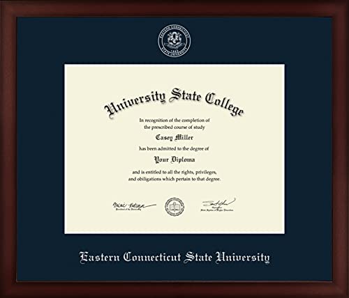 Eastern Connecticut State University - Officially Licensed - Silver Embossed Diploma Frame - Document Size 11" x 8.5"