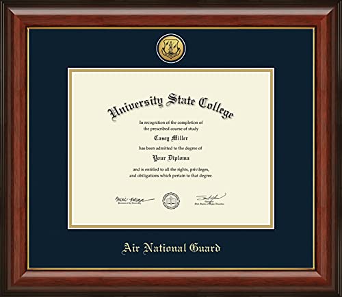 Air National Guard - Officially Licensed - Gold Medallion Certificate Frame - Document Size 11" x 8.5"