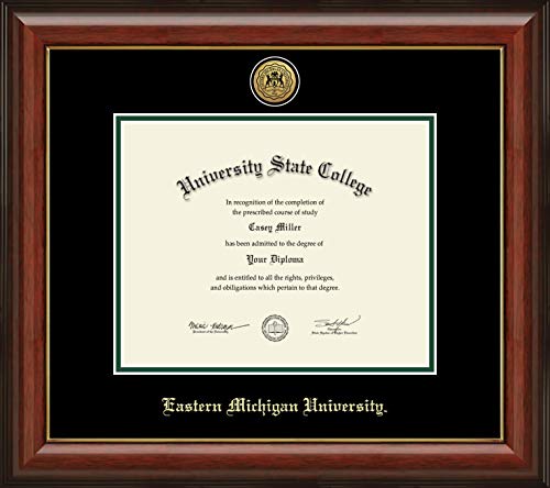 Eastern Michigan University - Officially Licensed - Gold Medallion Diploma Frame - Document Size 10" x 8"