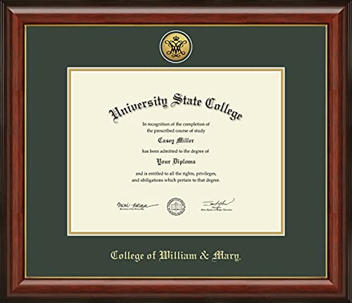 College of William & Mary - Officially Licensed - Gold Medallion Diploma Frame - Document Size 13" x 10"