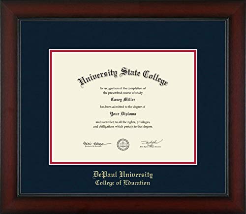 DePaul University College of Education - Officially Licensed - Gold Embossed Diploma Frame - Document Size 11" x 8.5"