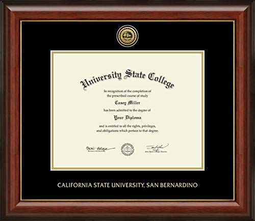 California State University San Bernardino - Officially Licensed - Gold Medallion Diploma Frame - Document Size 11" x 8.5"