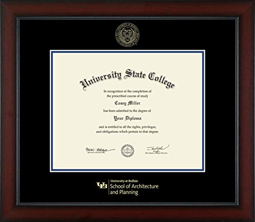 University at Buffalo School of Architecture and Planning - Officially Licensed - Gold Embossed Diploma Frame - Document Size 12.5" x 9.75"