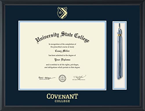 Covenant College - Officially Licensed - Gold Embossed Tassel Diploma Frame - Document Size 14" x 11"