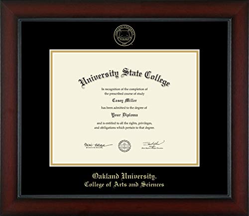 Oakland University College of Arts and Sciences - Officially Licensed - Gold Embossed Diploma Frame - Document Size 11" x 8.5"