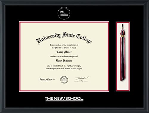 The New School - Officially Licensed - Gold Embossed Tassel Diploma Frame - Document Size 14" x 11"